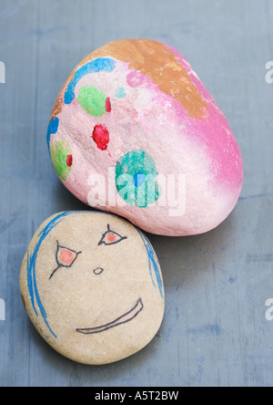 Decorated pebbles Stock Photo