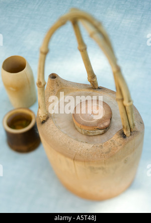 Bamboo tea set Stock Photo