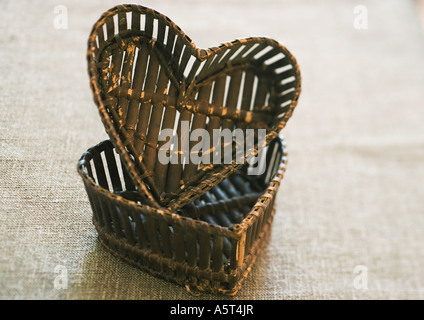 Heart-shaped baskets Stock Photo