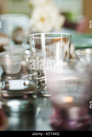 Glasses on table Stock Photo