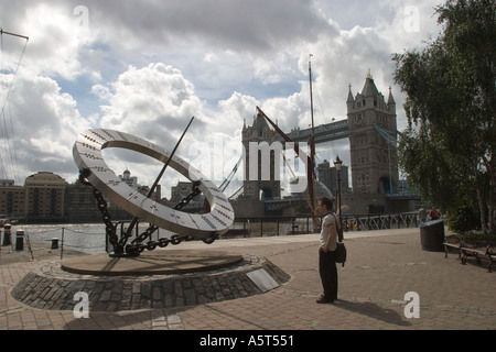 Tower Bridge over River Thames from St katherine's Dock London England UK Stock Photo