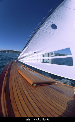 Peaceful Sailing Wide Anlge Picture Stock Photo