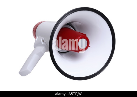 Megaphone cut out on white background Stock Photo