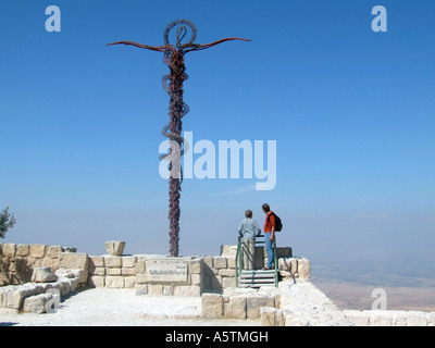 Mount Nebo / The Brazen Serpent Sculpture  Stock Photo