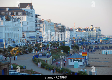 Dusk falls over the seafront at Eastbourne, a large seaside resort on the South coast of England Stock Photo
