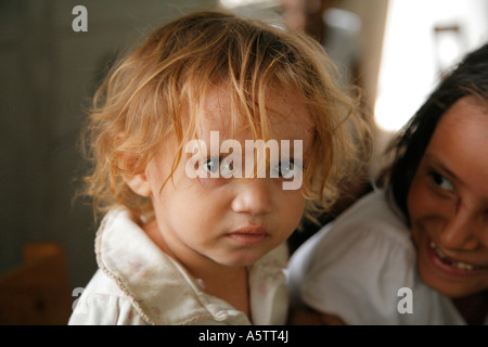 Painet jj1670 honduras children kids girl free feeding program slum barrio chamelecon san pedro sula latin america central Stock Photo