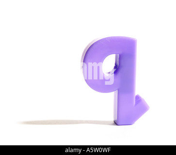 A purple letter Q fridge magnet Stock Photo