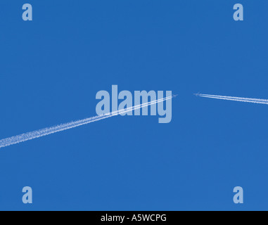 Two Jet Place on Collision Course Stock Photo