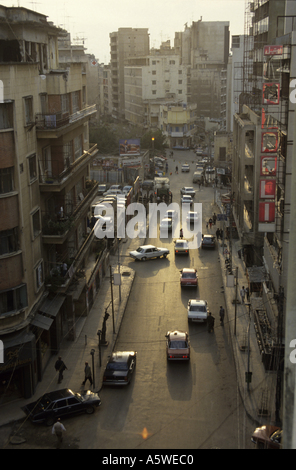 Lebanon Beirut In April 1994 After The Civil War Traffic On Hamra Street Stock Photo