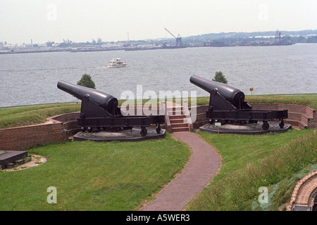 Cannons at Fort McHenry Stock Photo