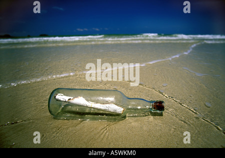 message in a bottle Stock Photo