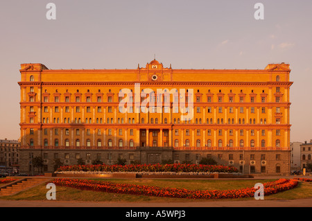 LUBYANKA BUILDING AT TWILIGHT MOSCOW RUSSIA Stock Photo