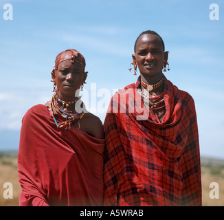 Masai Youths, Amboseli Reserve, Kajiado, Kenya Stock Photo