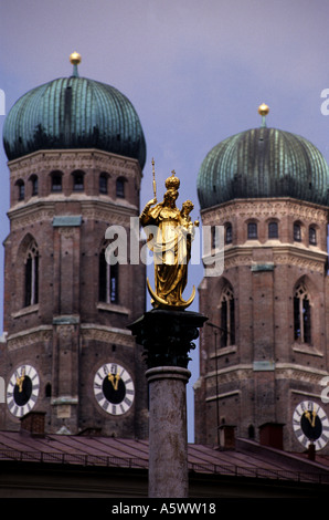 The Frauenkirche, Cathedral of Our Blessed Lady, Munich, Bavaria, Germany. Stock Photo