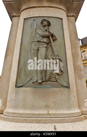 Bronze bas relief plaque representing navigation on Sir Robert Peel statue plinth in Bury lancashire uk Stock Photo