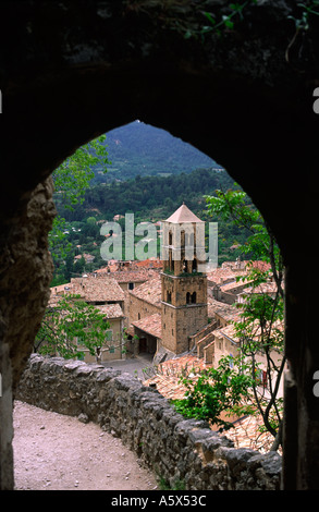 Moustiers Saint Marie Church In Provence France Stock Photo