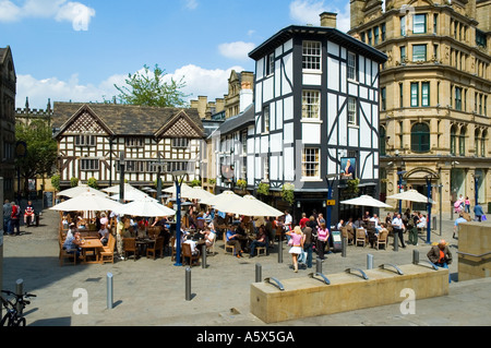 The Shambles, Exchange Square, Manchester, UK.  Incorporates the Old Wellington Inn and Sinclair's Oyster Bar. Stock Photo