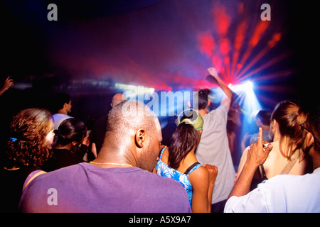 Crowd dancing at XPRS YRSLF SE1 Arches night club London Stock Photo