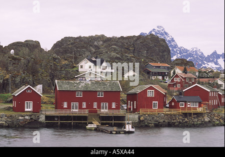 Rorbu in Kabelvaag Lofoten islands Stock Photo