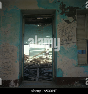 Graffiti on the wal of the townhall of Suakin, Sudan Stock Photo