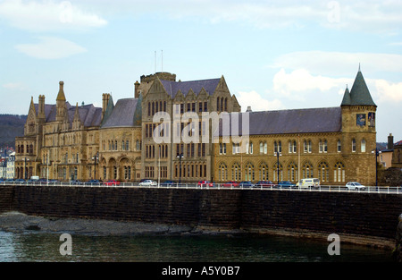 General view of Aberystwyth University Ceredigion Wales UK the Old College on the seafront Stock Photo