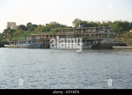 Ferry boat on the River Nile, Khartoum, Sudan Stock Photo