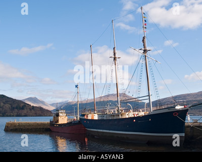 ARCTIC PENGUIN MARITIME MUSEUM the three masted schooner moored by pier in Inveraray Argyll & Bute Scotland UK Stock Photo