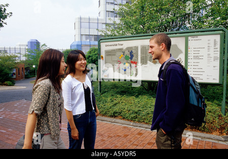 Multi ethnic students at Trier University, Germany. Stock Photo