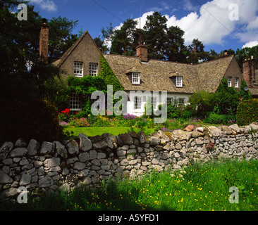 Cottages, Hethpool, College Valley, Northumberland, England Stock Photo