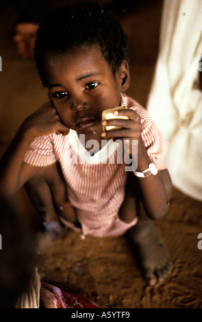 Sudan, Famine, 1985. Refugee Camp at El Fasher in the Darfur region of western Sudan Stock Photo