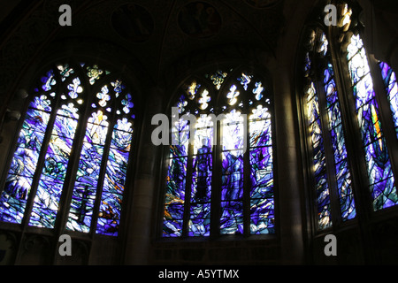 Stained glass window in Gloucester Cathedral Stock Photo