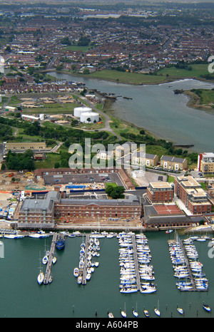 aerial view of camper nichollson marina, gosport, hampshire, england. Stock Photo