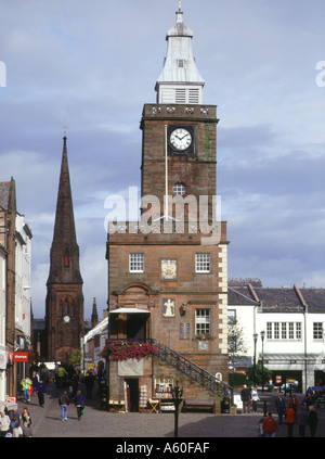 dh Town house DUMFRIES GALLOWAY Main street clock scotland dumfriesshire Stock Photo