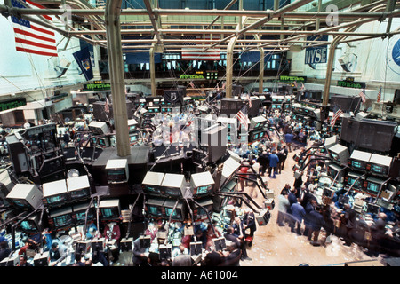 New York, NY, USA, New York Stock Exchange interior Overview  Floor with 'Stock Traders' Aerial View from Above, 1980s new york Stock Photo