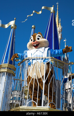 Chipmunk, Disney Dreams Come True Parade, Magic Kingdom, Disney World, Orlando, Florida, USA Stock Photo