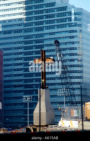 ground zero cross where the twin towers of the world trade center stood memorial made from steel  beams ©mak Stock Photo