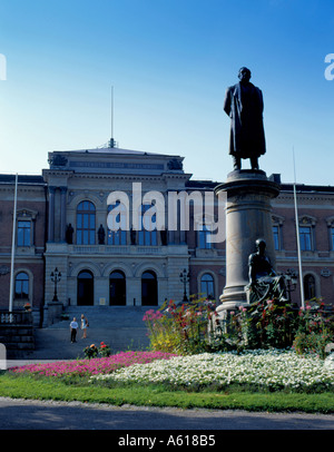 Statue of Erik Gustav and Uppsala University, Uppsala, Uppland, Sweden. Stock Photo