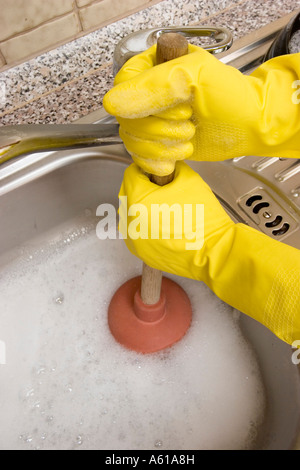 Obstruct sink Stock Photo