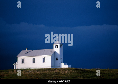 Church in field, Rosebud Indian Reservation, South Dakota, USA Stock Photo