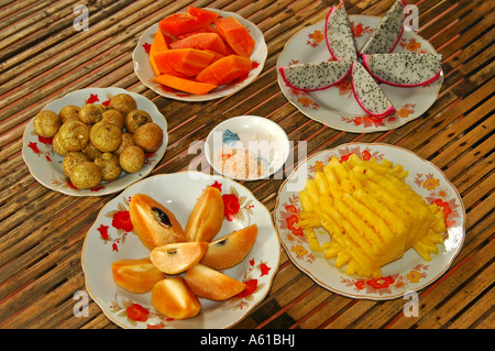 Choice of tropical fruits, Vietnam Stock Photo