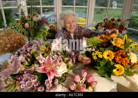 Singer Dame Vera Lynn at home in Ditchling East Sussex on her 90th birthday Stock Photo