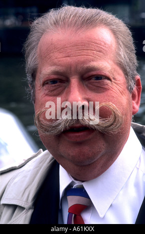 Dutch man with handlebar mustache in Amsterdam Holland Netherland Stock Photo