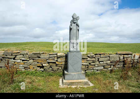Statue of Saint Patrick at Downpatrick Head, near Ballycastle, County Mayo, Ireland Stock Photo