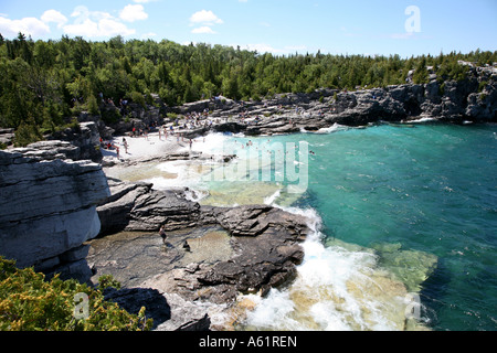 Indian Head Cove;Bruce Peninsular; Summer travel paradise Georgian Bay on Lake Huron Ontario Canada Stock Photo