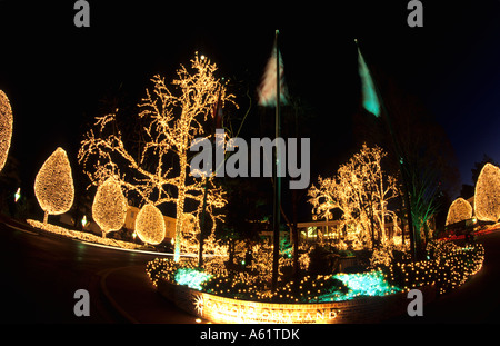 Beautiful Christmas decorations with lights at famous Opryland Hotel in Nashville Tennessee USA Stock Photo