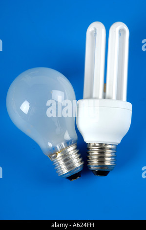Energy saving bulb and light bulb  Stock Photo