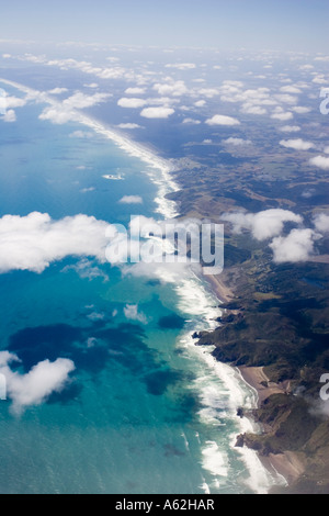 Aerial of West coast of North Island near Auckland New Zealand Stock Photo