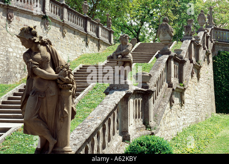 Würzburg, Residenz, Gartentreppe mit Figuren Stock Photo