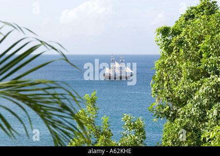 Tall Ship Brig Unicorn St Lucia Stock Photo