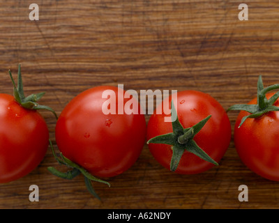 Row of tomatoes shot with professional medium format digital camera Stock Photo